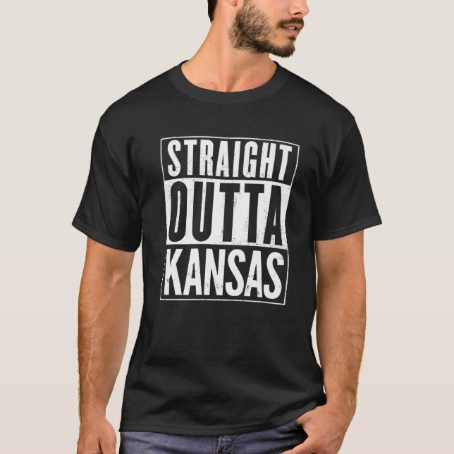 T-shirt Straight Outta Kansas Vintage (Devant)