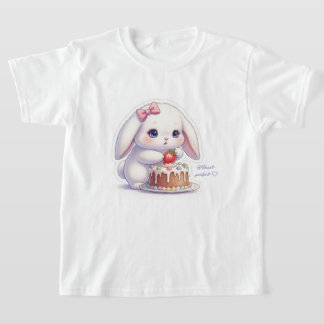 T-shirt Strawberry Cake Bunny - Careful Decorating Kawaii 