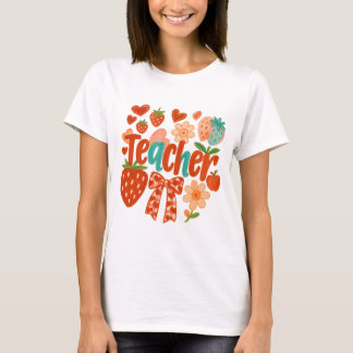 T-shirt strawberry gifted teacher shirt|Checked teacher pn