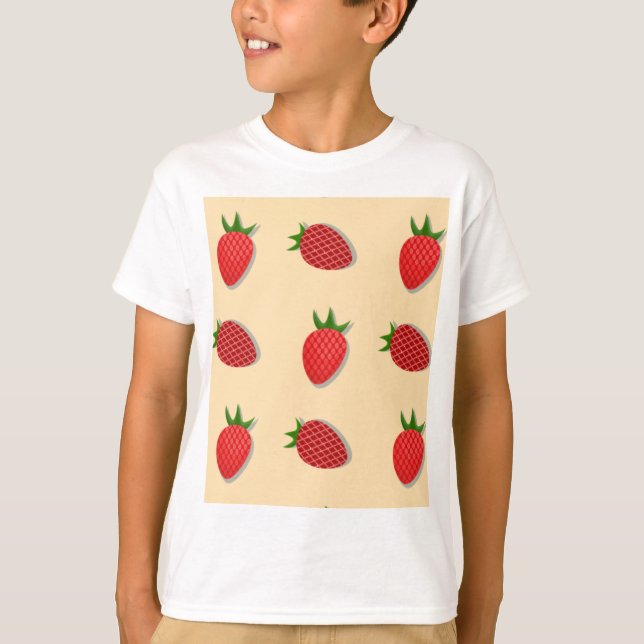 T-shirt Strawberry pattern for fruit summertime good vibes (Devant)