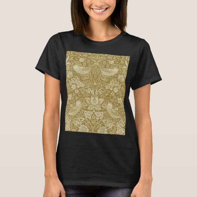 T-shirt Strawberry Thief Gold, William Morris (Devant)