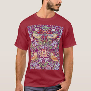 T-shirt Strawberry Thief Red, William Morris