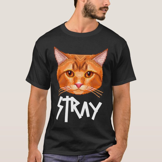 T-shirt Stray Cat Pixelated (Devant)