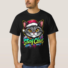 T-shirt Stray Claus – Graffiti Christmas Cat Design