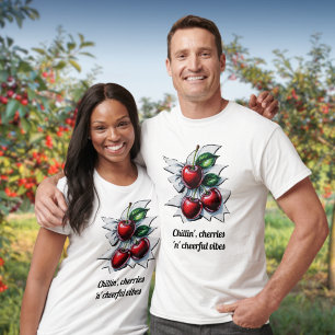 T-shirt Street Art 'Détente, Cerises et Vibes Joyeuses'