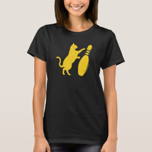 T-shirt Stress Style Cute Chat Frapper Sur Bowling Pi