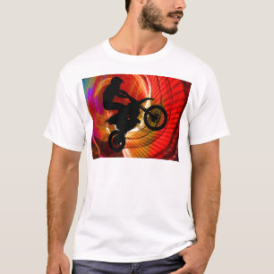 T-shirt Stries claires de motocross dans un Windtunnel
