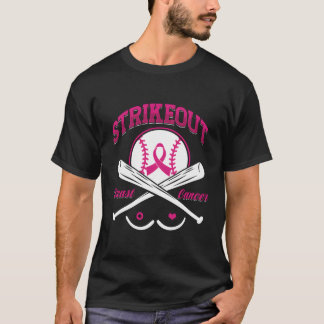 T-shirt Strikee Cancer du sein Sensibilisation Baseball Ba