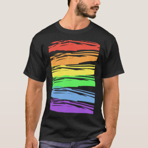 T-shirt Stripes Gay pride horizontales arc-en-ciel