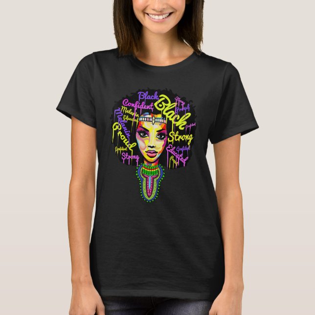 T-shirt Strong African Queen for Women Proud Black History (Devant)