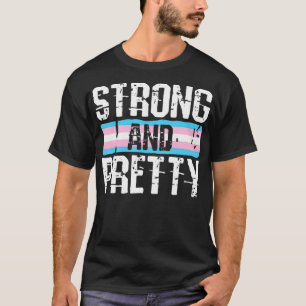 T-shirt Strong And Pretty Transgender Pride Gym Workout LG