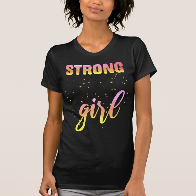 T-shirt Strong Girl Pastel Star (Devant)