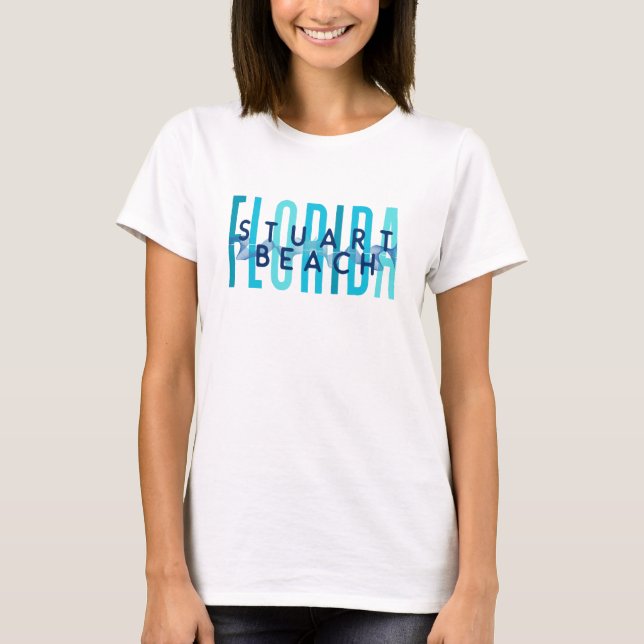 T-shirt Stuart Beach Floride (Ocean Waves) (Devant)
