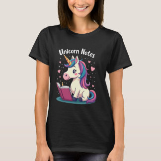T-shirt Student Unicorn Notes Carnet d'écriture mignon Mag