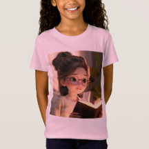 Studieuse fille mignonne T chemise