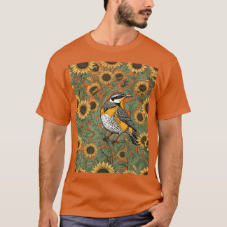 T-shirt Sturnelle de l'Ouest entourée de tournesols