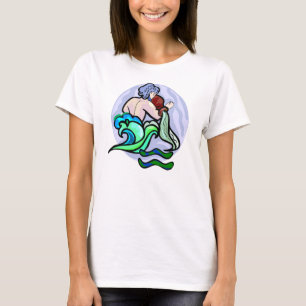 T-shirt Style années 1970 Aquarius Peinture avec Symbole