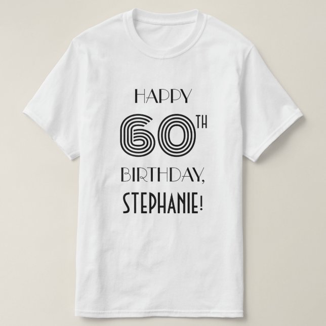 T-shirt Style Art déco inspiré 60e anniversaire de la fête (Design devant)