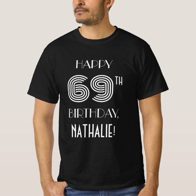 T-shirt Style Art Déco Inspiré 69e Fête d'anniversaire che (Devant)