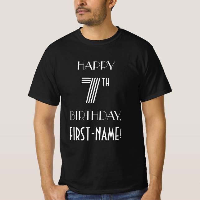 T-shirt Style Art Déco Inspiré 7ème Anniversaire Chemise d (Devant)