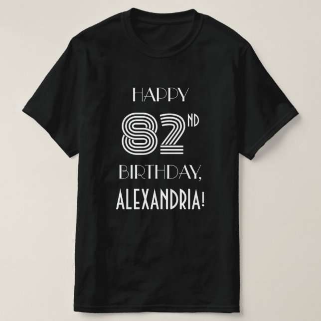 T-shirt Style Art Déco Inspiré 82e Chemise de fête d'anniv (Design devant)
