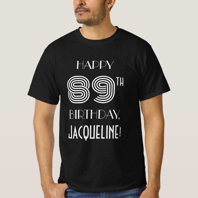 T-shirt Style Art Déco Inspiré 89e Anniversaire Chemise de (Devant)