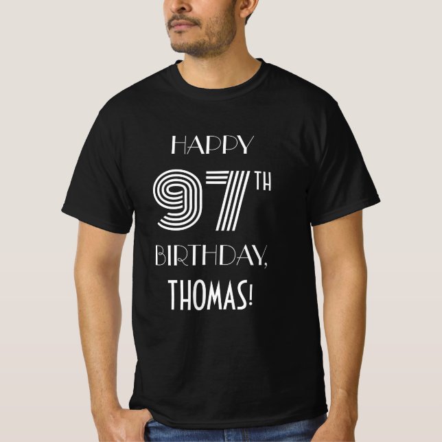T-shirt Style Art Déco Inspiré 97e Anniversaire (Devant)