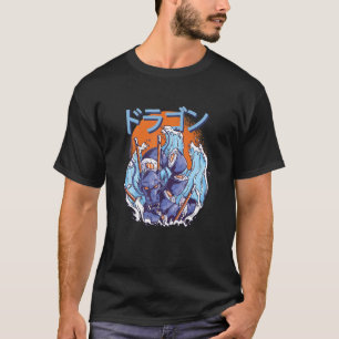 T-shirt Style asiatique rétro chinois Sushi Dragon