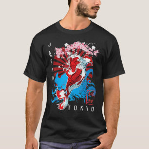T-shirt Style asiatique Yin Yang Koi Poisson Design