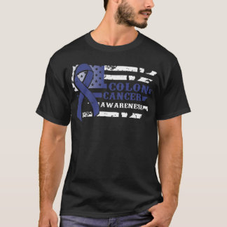 T-shirt Style Awkward USA Drapeau Colon Cancer Sensibilisa