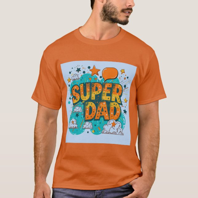 T-shirt Style bande dessinée Super Papa Graphic (Devant)