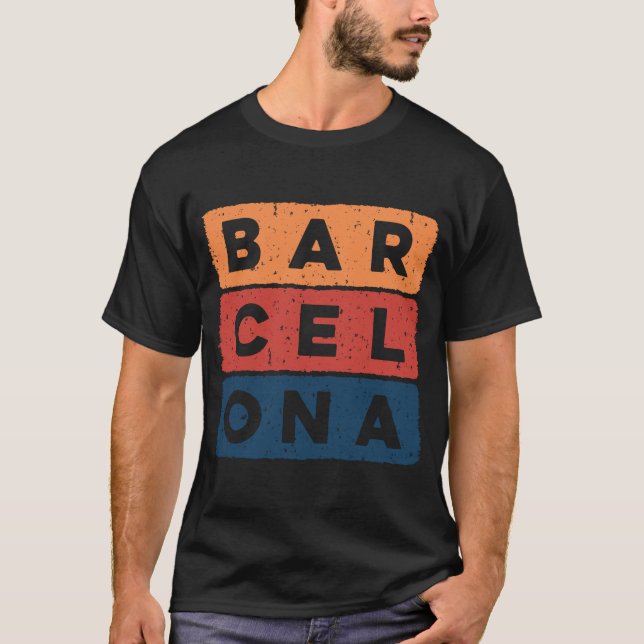 T-shirt Style Barcelone Espagne Vest Décontracté été Barce (Devant)