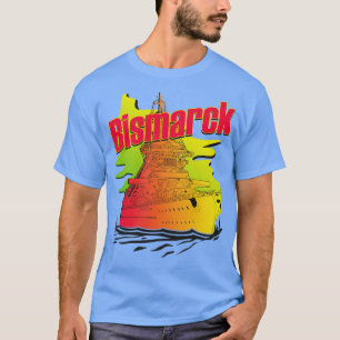 T-shirt Style Battleship Bismarck Synthwave