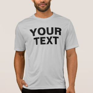 T-shirt Style Big Font Texte Personnalisé Silver Mens Spor