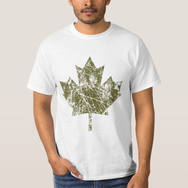 T-shirt Style canadien de grunge feuille d'érable CANADA (Devant)