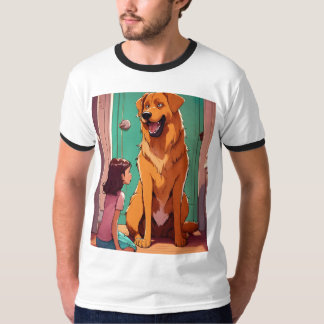 T-shirt Style chien blond : Tee de base pour hommes avec s