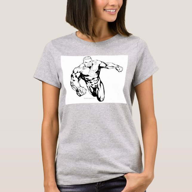 T-shirt Style comique - Lanterne verte, noir et blanc (Devant)