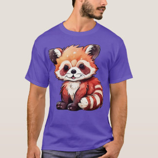 T-shirt style d'aquarelle de panda rouge