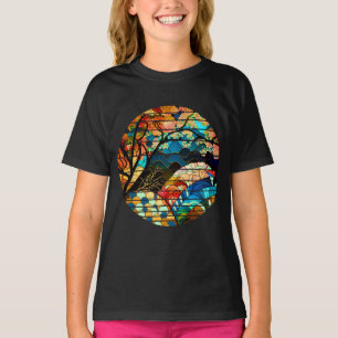 T-SHIRT STYLE D'ART JAPONAIS MODERNE DE LA FORÊT
