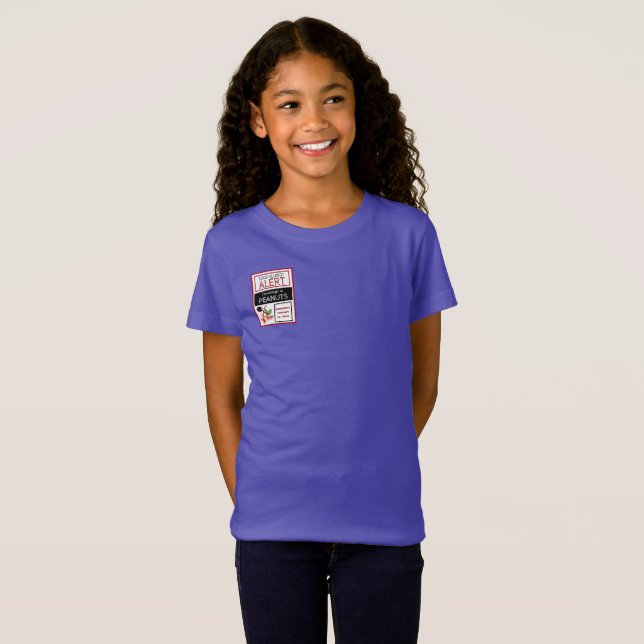 T-Shirt Style de badge d'alerte d'allergie alimentaire aux (Devant entier)