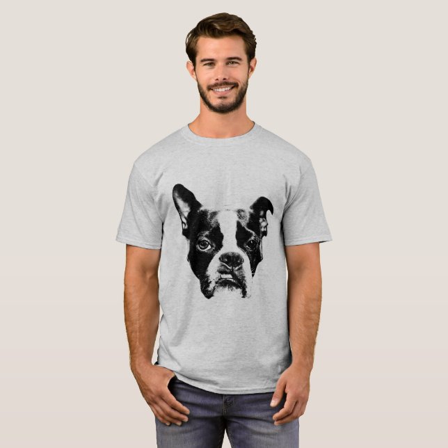T-shirt Style de Boston Terrier d'attitude (Devant entier)