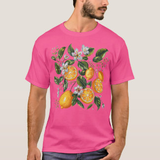 T-shirt Style de broderie Cottagecore Citron Agrumes Vinta