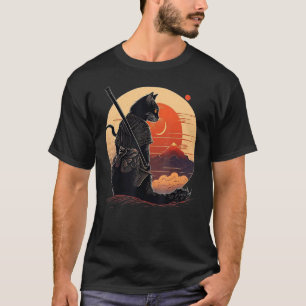 T-shirt Style de coucher de soleil japonais vintage et cha