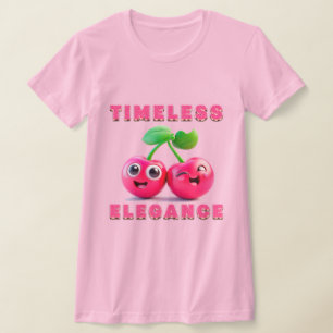 T-shirt Style de dessin animé adorable Cerise joyeuse 