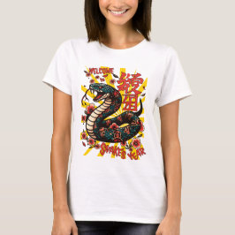 T-shirt Style de dessin animé de serpent en bois vert - No