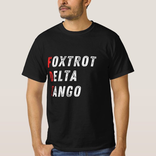 T-shirt Style de drapeau phonétique de l'OTAN - Delta Tang (Devant)