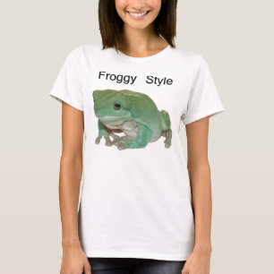 T-shirt Style de Froggy - grenouille d'arbre du blanc
