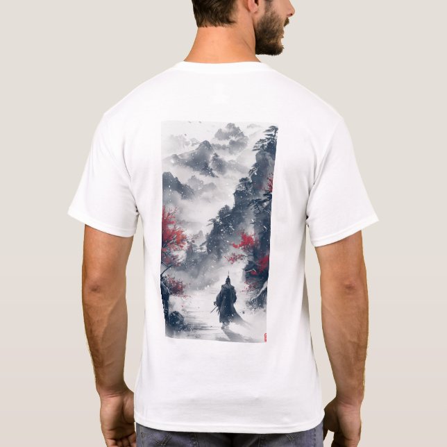 T-shirt Style de peinture à l'encre chinoise Figure T-shir (Dos)