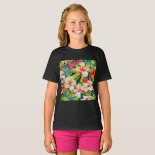 T-shirt Style de peinture à l'huile florale tropicale