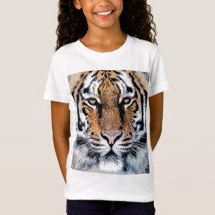 T-Shirt Style de presse graphique Wild Tiger Portrait